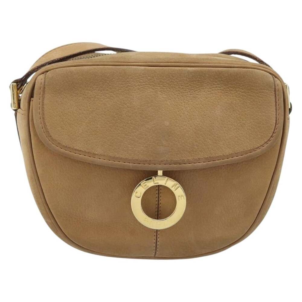 Celine Leather Shoulder Bag Beige